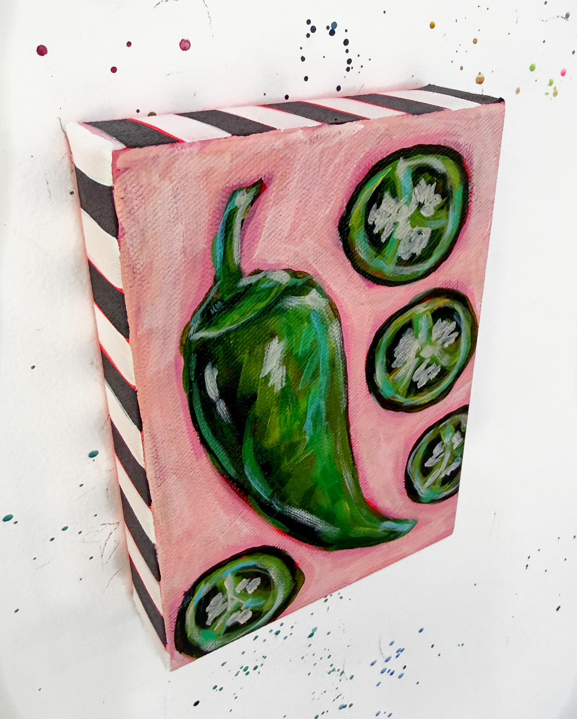 Jalapeno Pepper Original Painting | Whimsical Home Decor Art