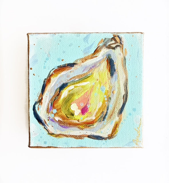 Hand Painted Original Oyster 4"x4" Canvas
