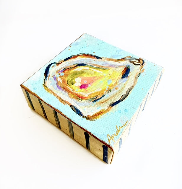 Hand Painted Original Oyster 4"x4" Canvas