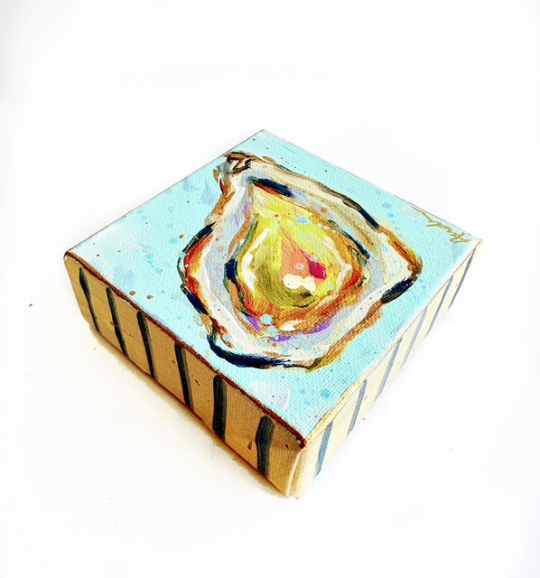 Hand Painted Original Oyster 4"x4" Canvas