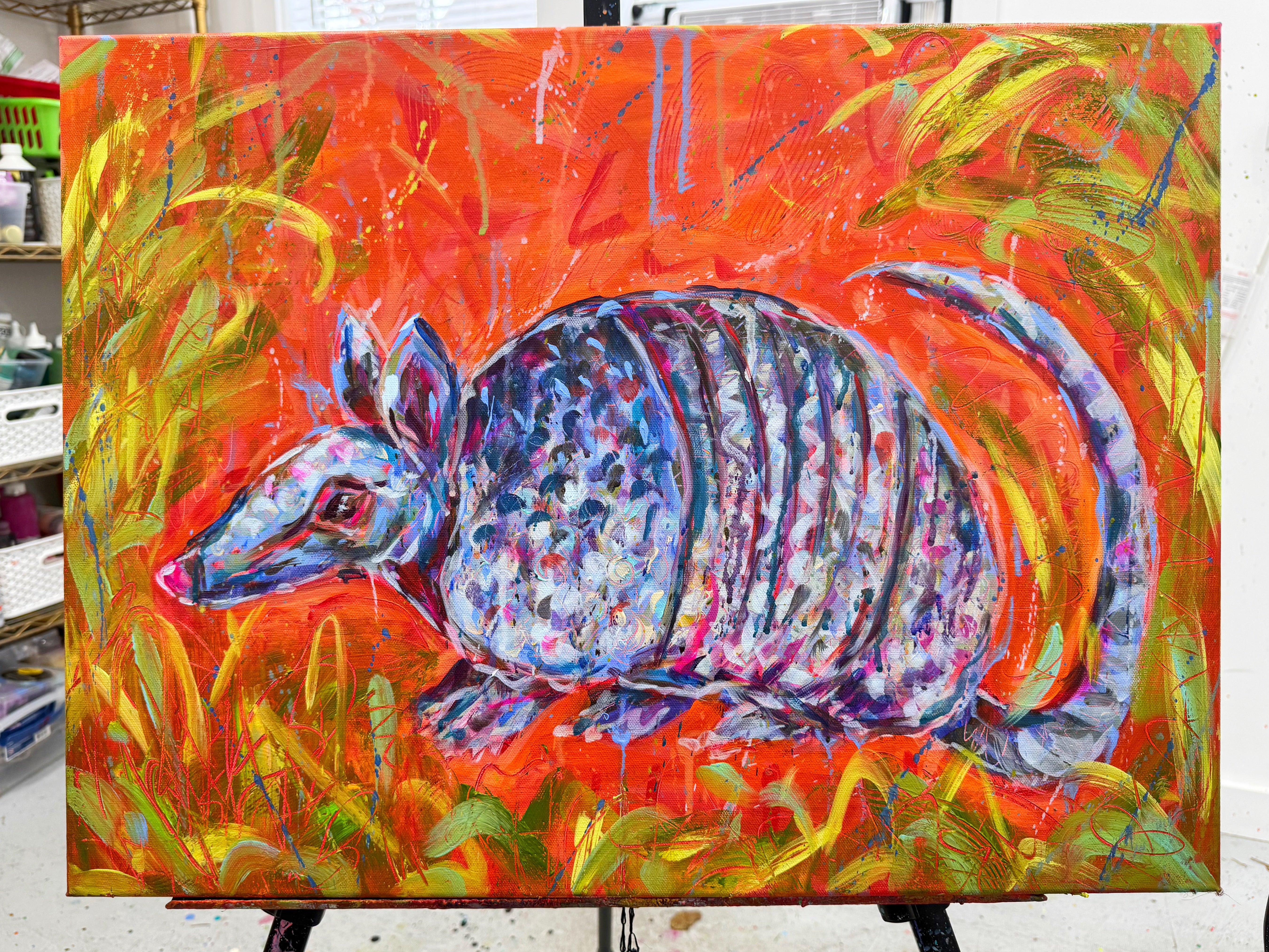 Armadillo Original 18x24" Painting on Canvas