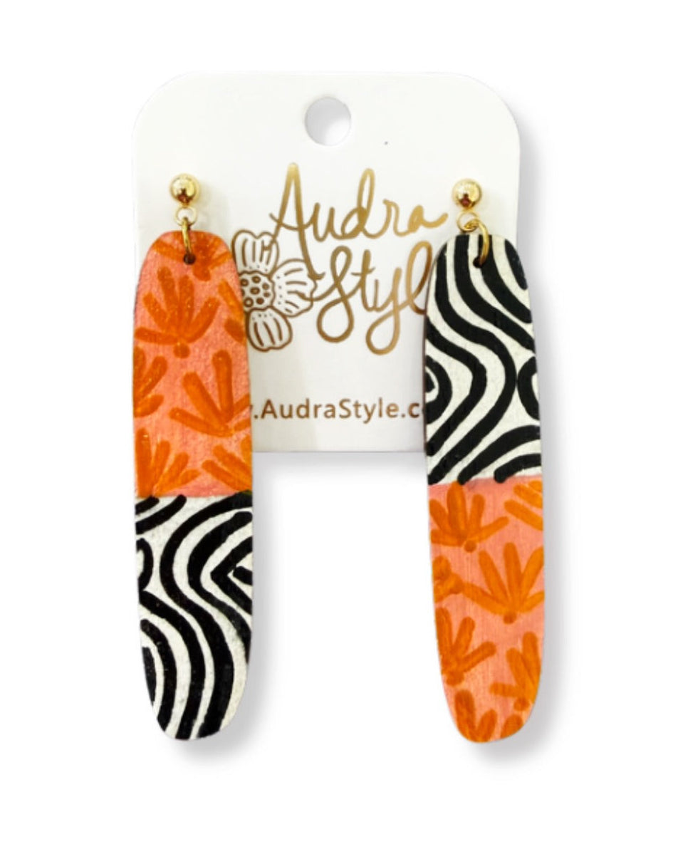 Hand Painted Retro Pattern Mixed Earring