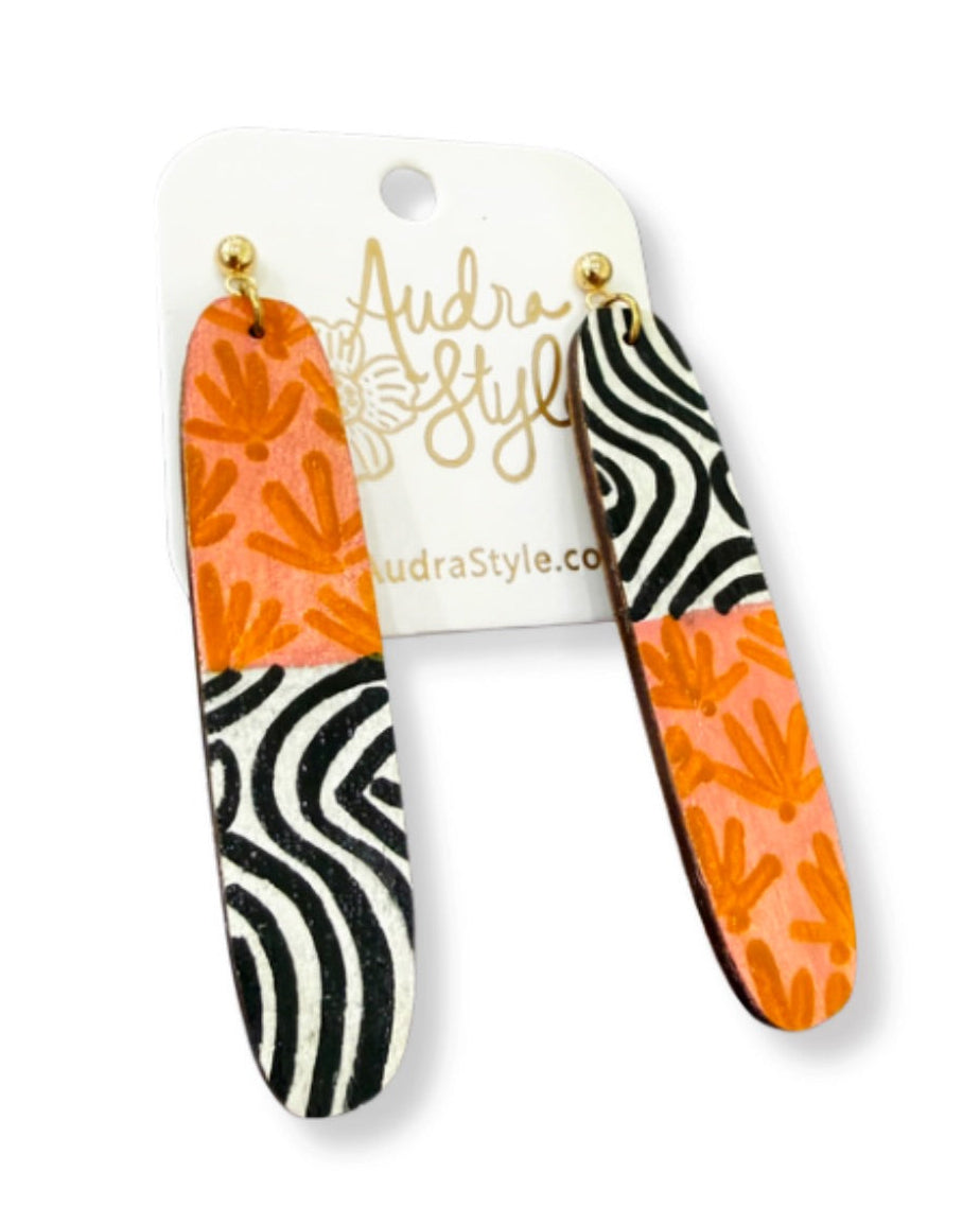Hand Painted Retro Pattern Mixed Earring