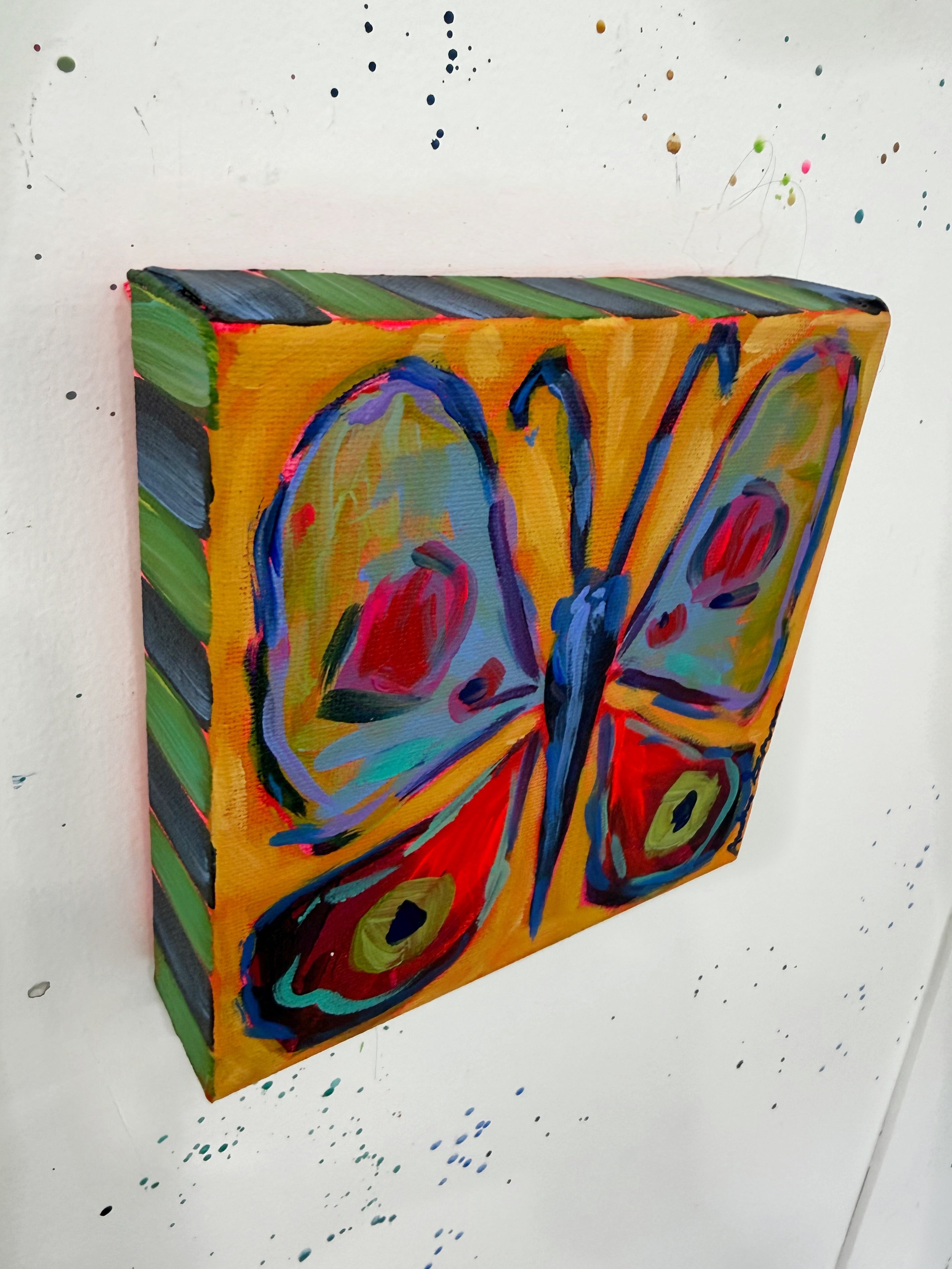 Butterfly No. 1 Original Painting on 6x6 Canvas