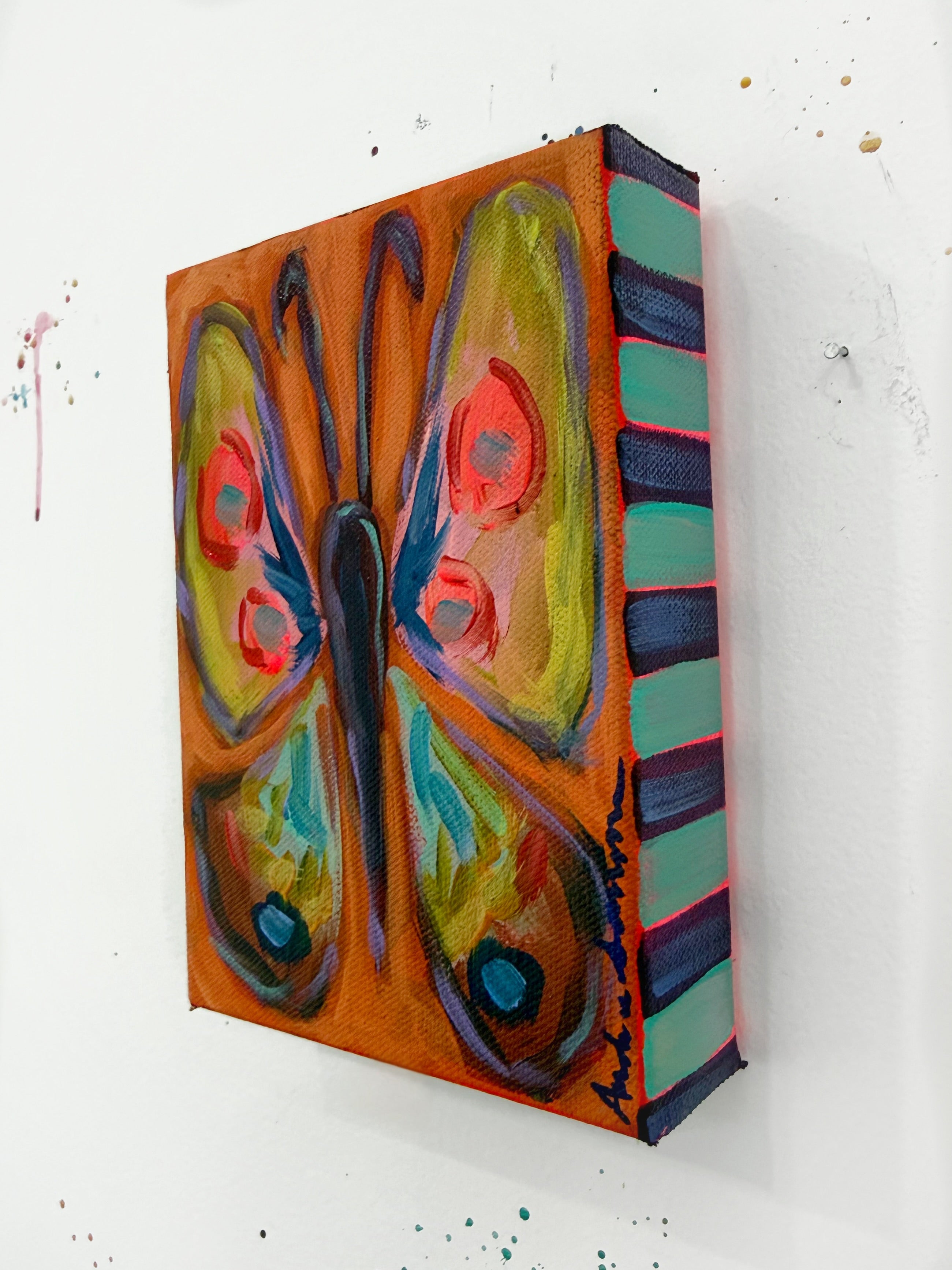 Butterfly No. 2 Original Butterfly 5x7 Painting on Canvas