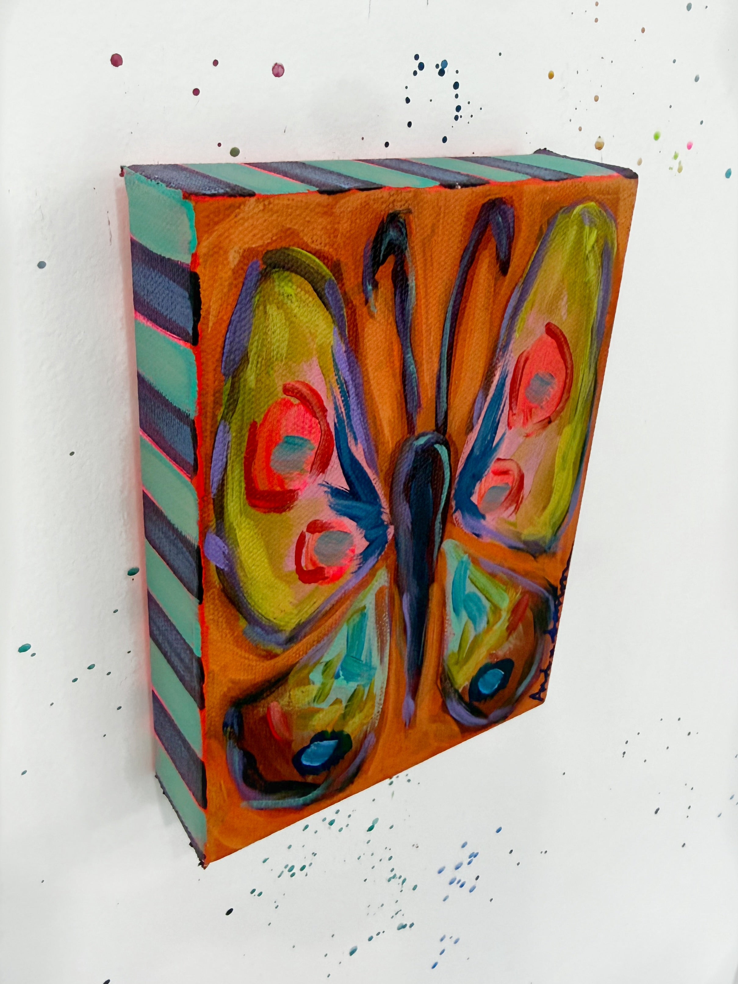 Butterfly No. 2 Original Butterfly 5x7 Painting on Canvas