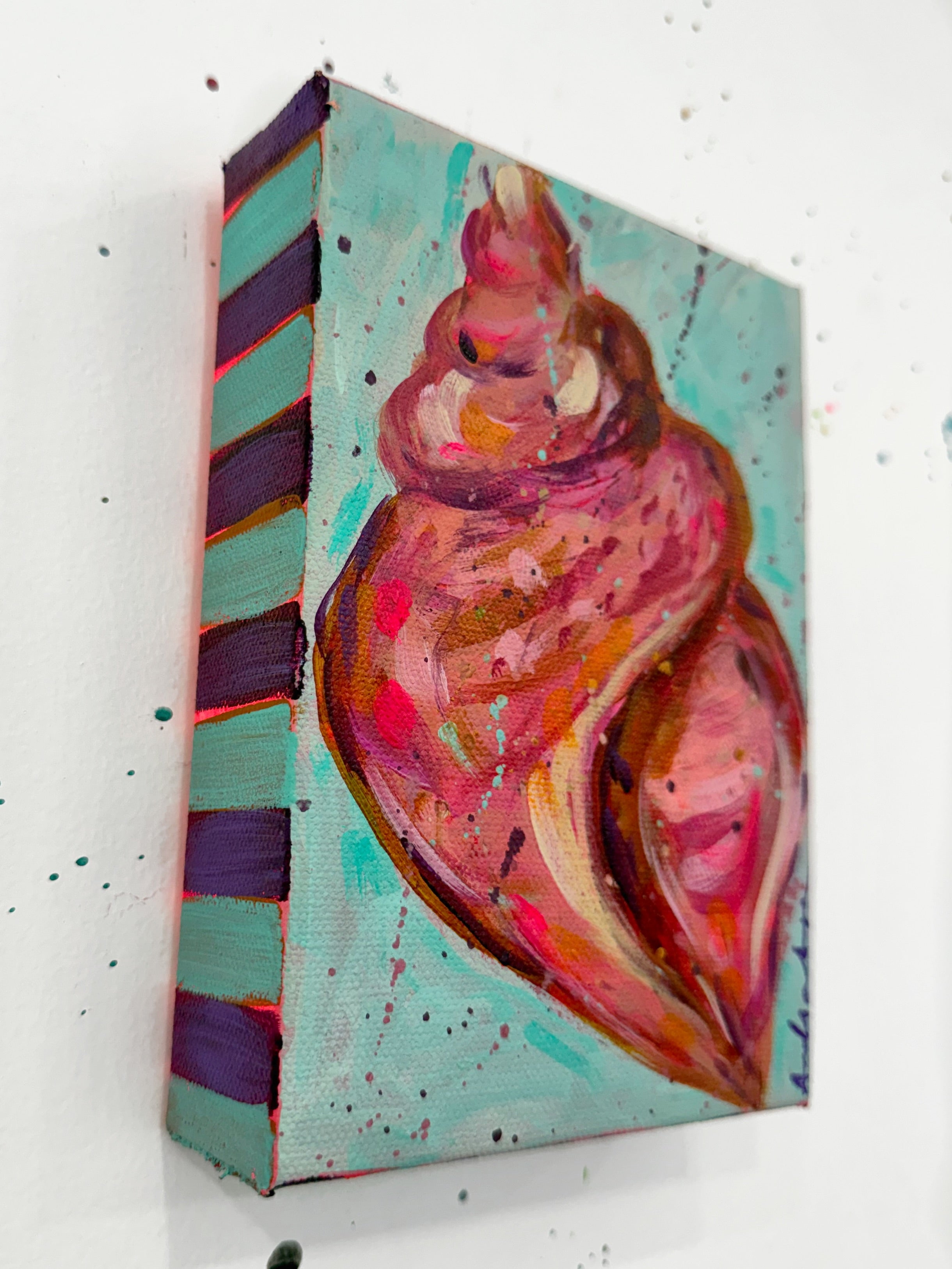 Conch No. 1 Original 5x7 Painting on Canvas