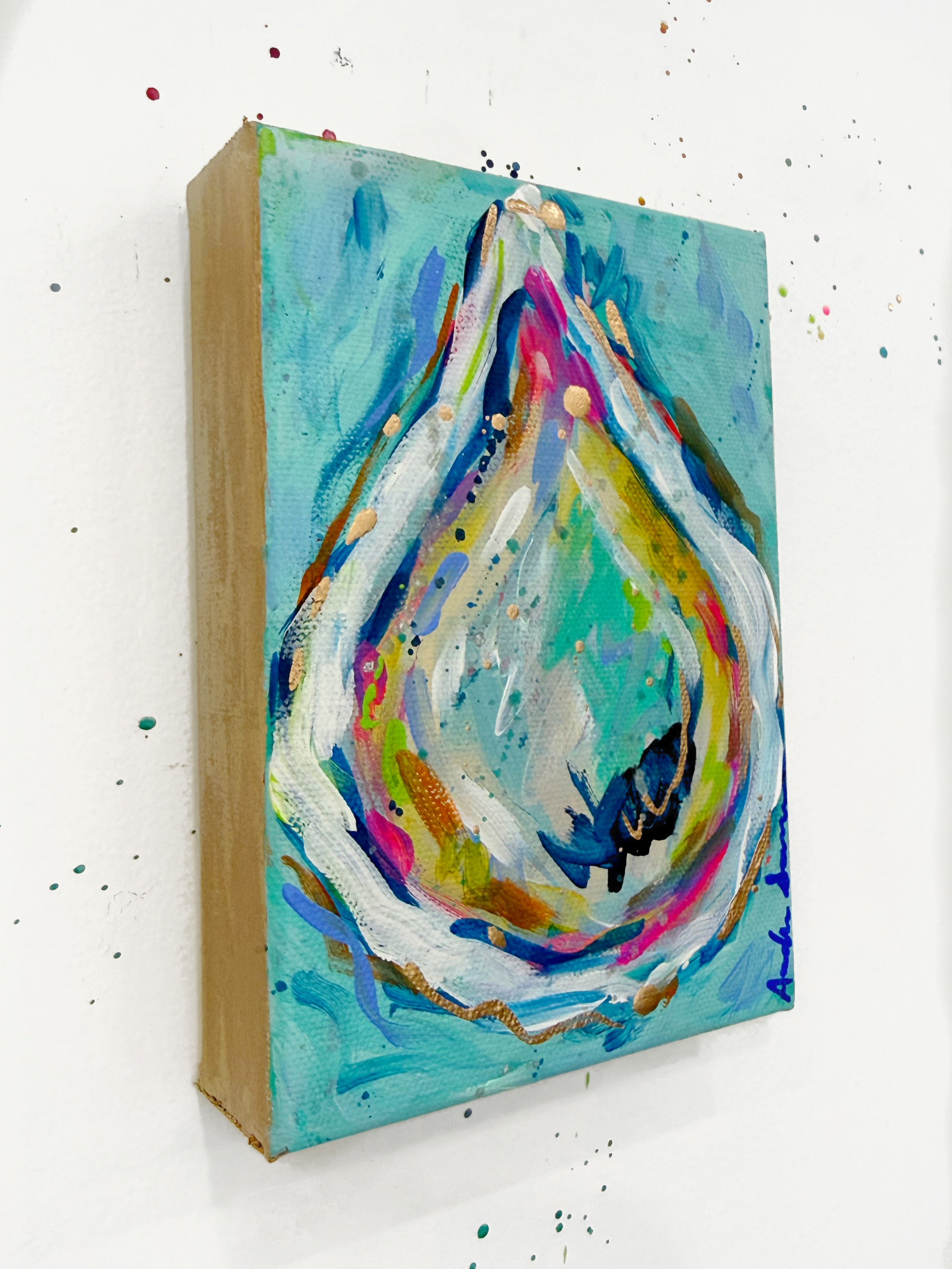 Oyster No. 3 Original 5x7 Painting on Canvas