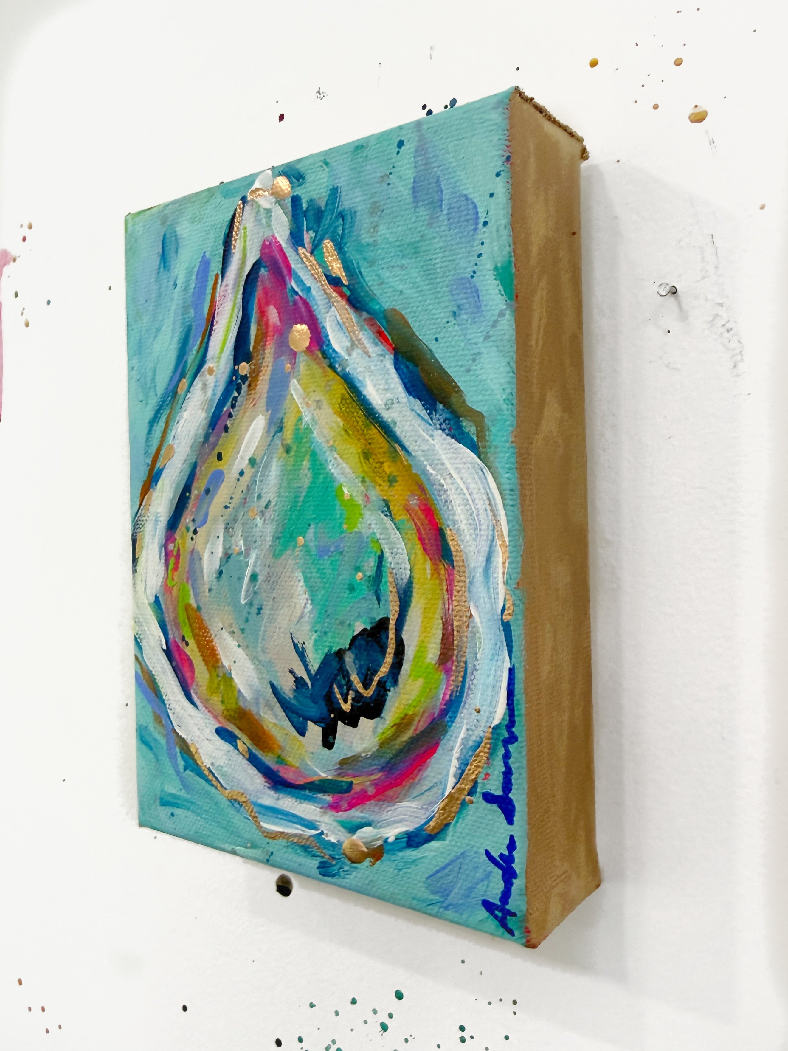 Oyster No. 3 Original 5x7 Painting on Canvas