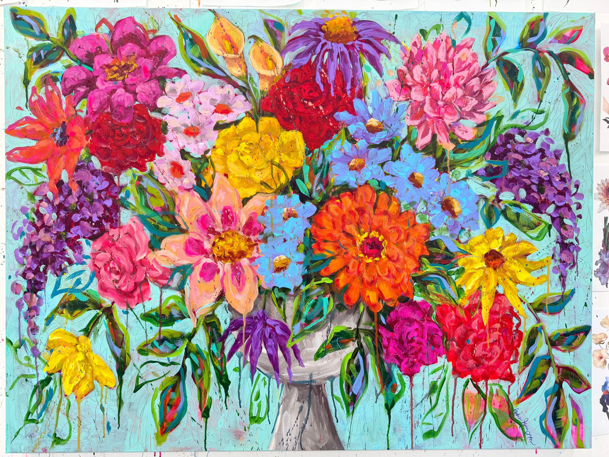 "Prove Them Wrong" Large Original 36x48" Floral Painting