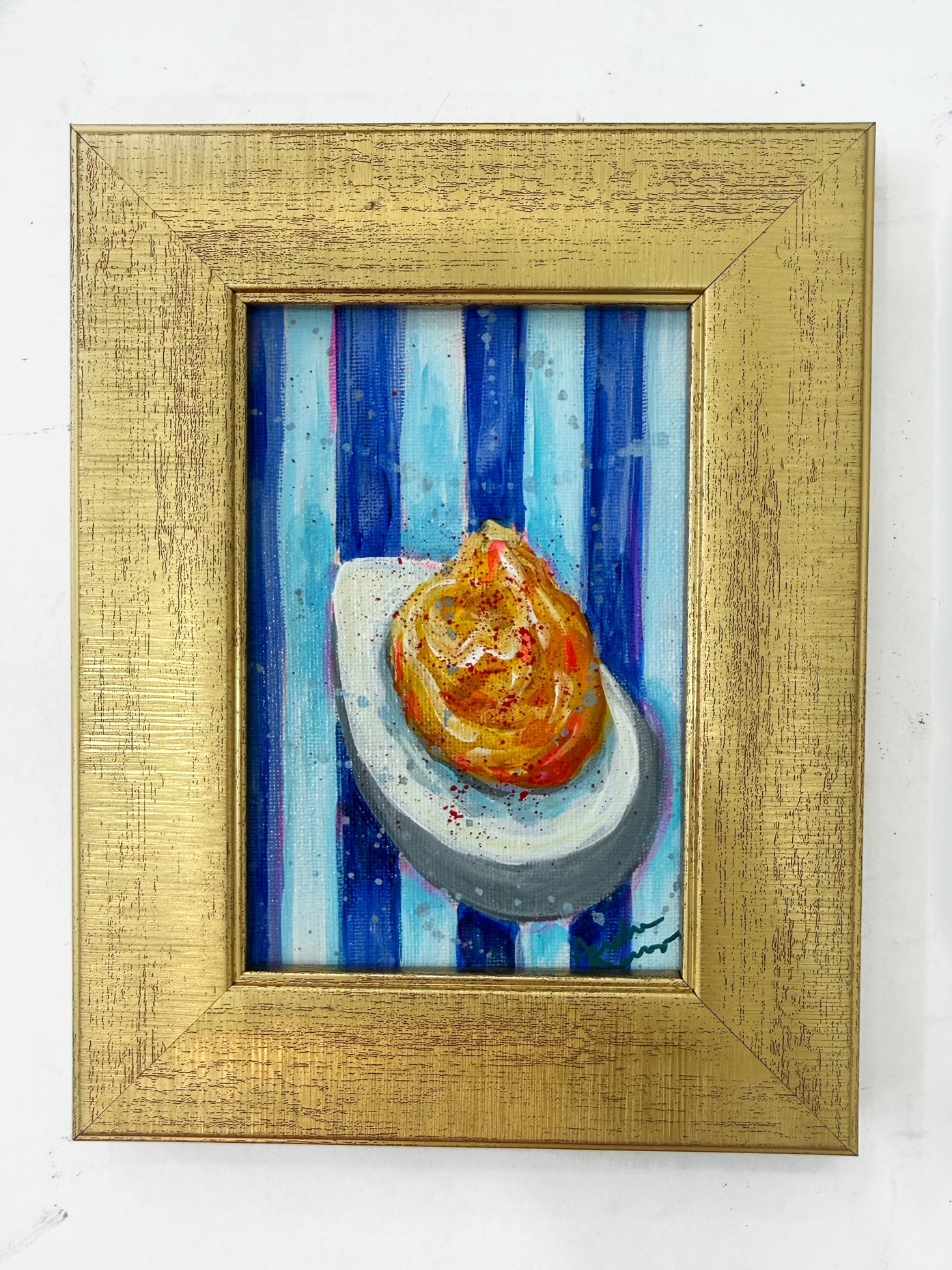 Framed Original Deviled Egg Painting on Canvas - Colorful Kitchen Art