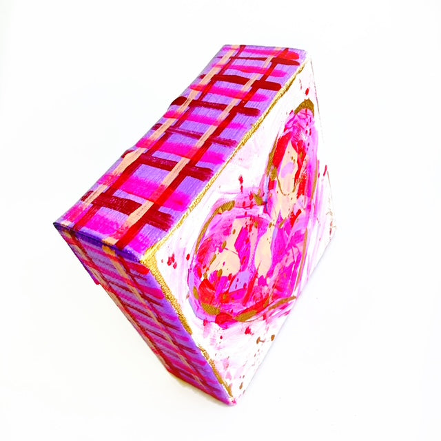 Hand Painted Original Heart 4"x4" Canvas - Valentine's Day Painting Gift