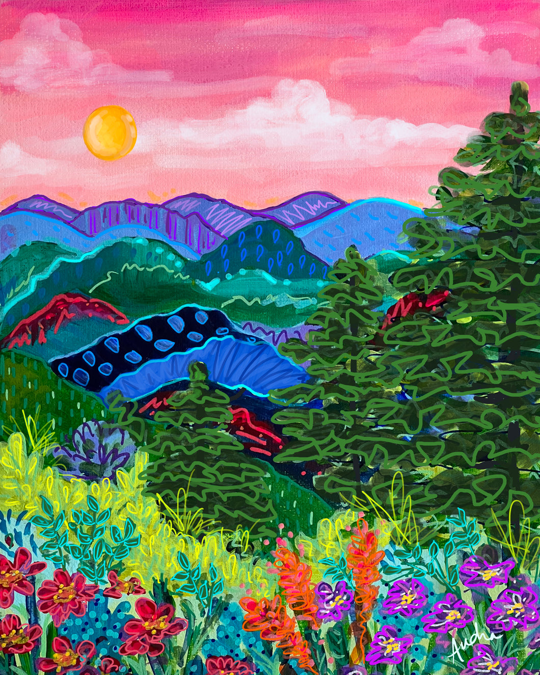 Colorful Mountains Reproduction Print