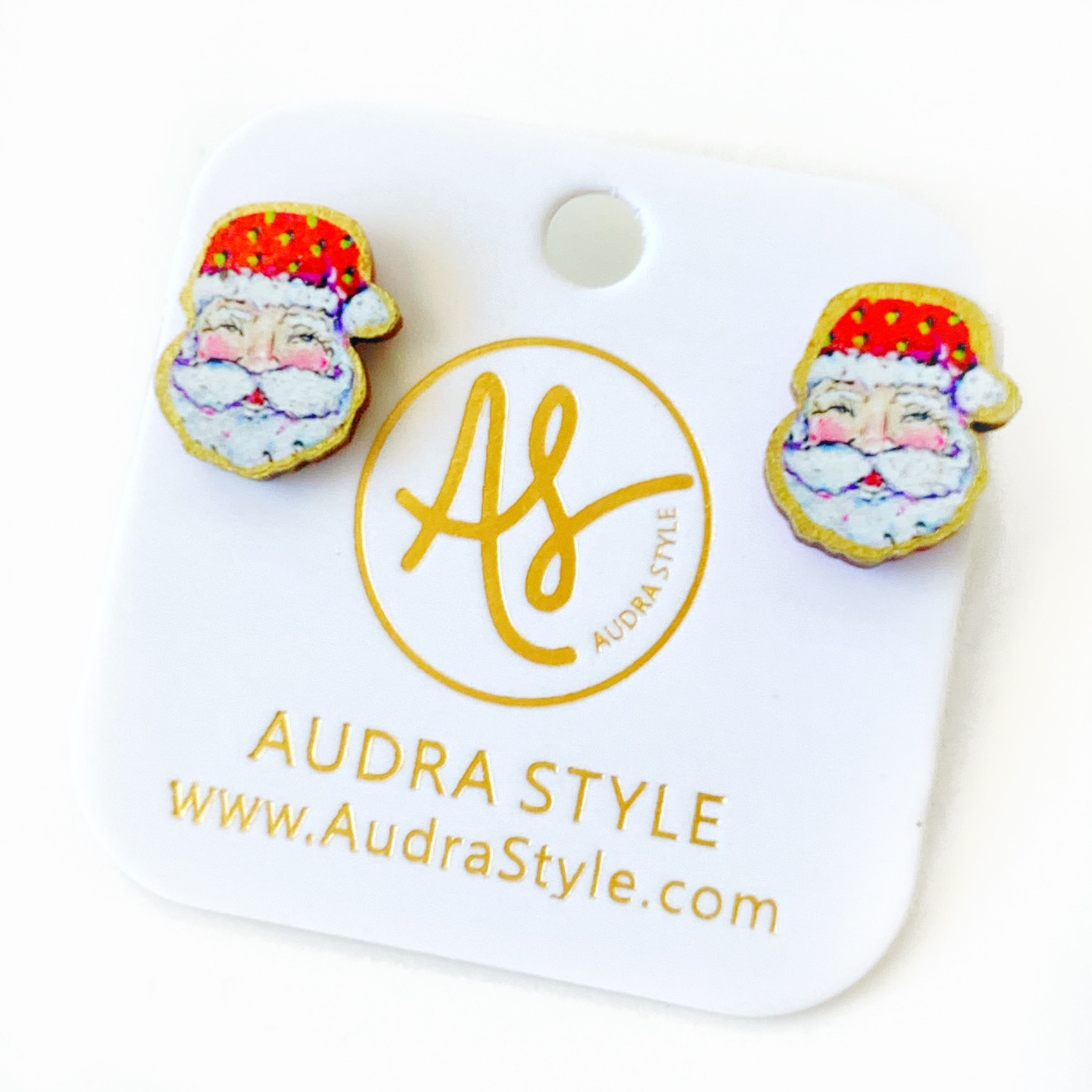 Christmas Earring - Santa Face Stud