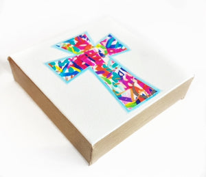 Abstract Cross 6"x6" Gallery Wrapped Canvas