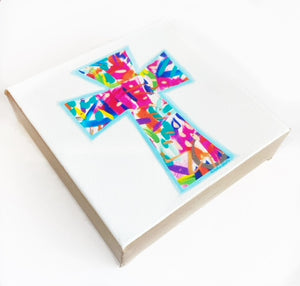 Abstract Cross 6"x6" Gallery Wrapped Canvas