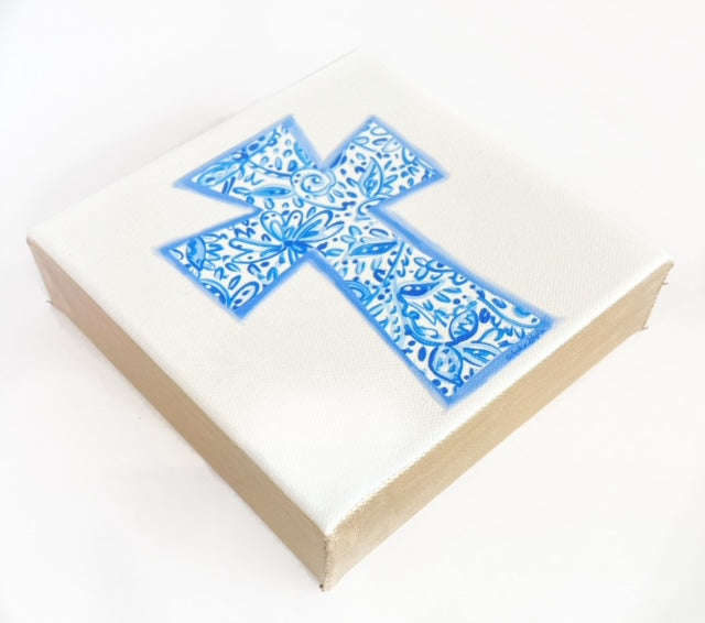 Blue and White Cross 6