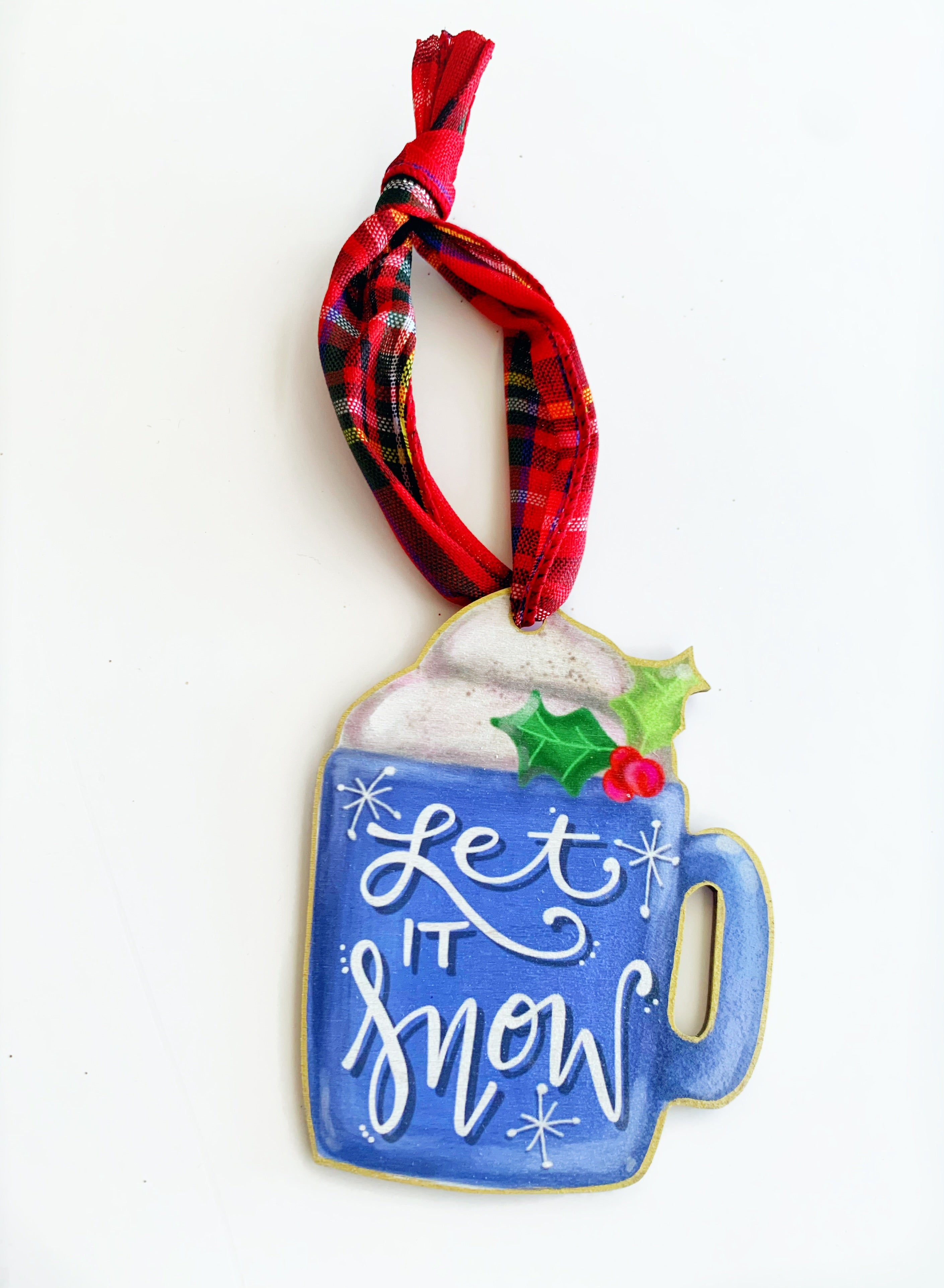 Let It Snow Mug Christmas Ornament Holiday Decor - USA Made