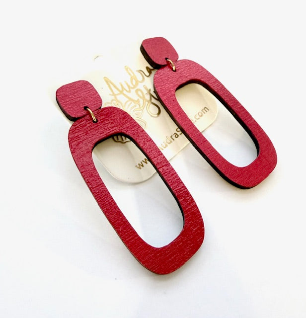 Long Oval Dangle Earrings - 16 Colors