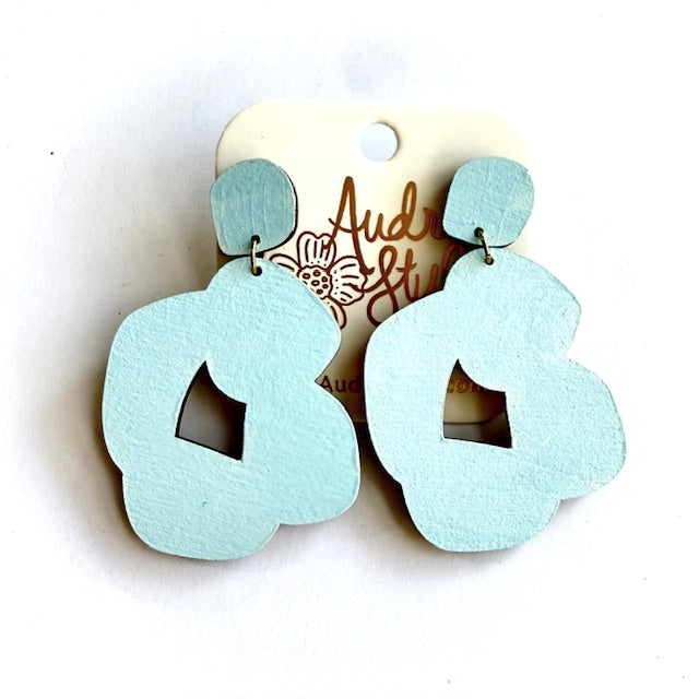 Abstract Flower Dangle Earrings - 16 Colors