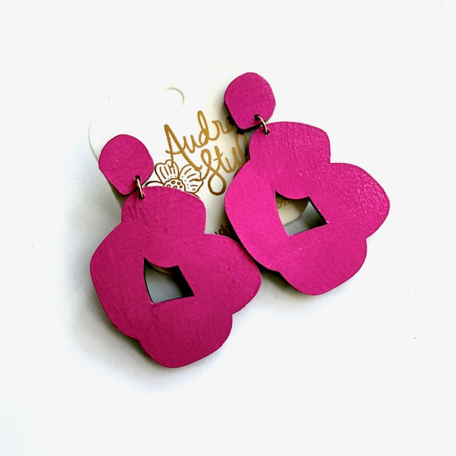 Abstract Flower Dangle Earrings - 16 Colors