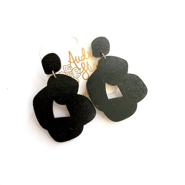 Abstract Flower Dangle Earrings - 16 Colors