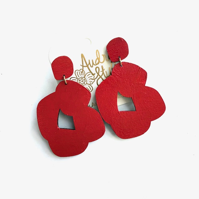 Abstract Flower Dangle Earrings - 16 Colors