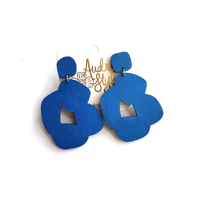 Abstract Flower Dangle Earrings - 16 Colors