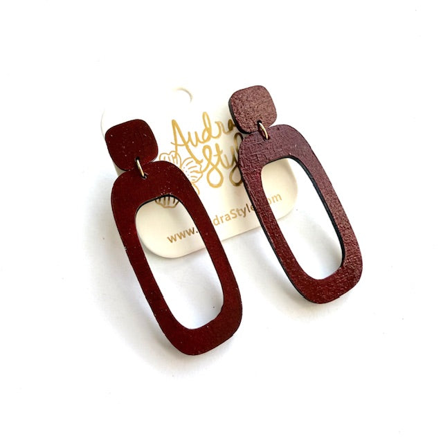 Long Oval Dangle Earrings - 16 Colors