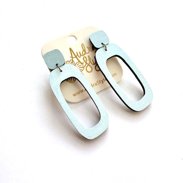 Long Oval Dangle Earrings - 16 Colors