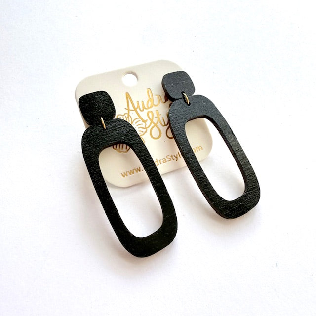 Long Oval Dangle Earrings - 16 Colors