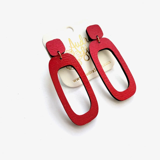 Long Oval Dangle Earrings - 16 Colors