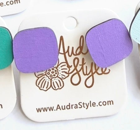 Rounded Square Stud - 16 Colors