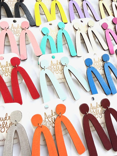 Arch Dangle Earrings - 16 Colors
