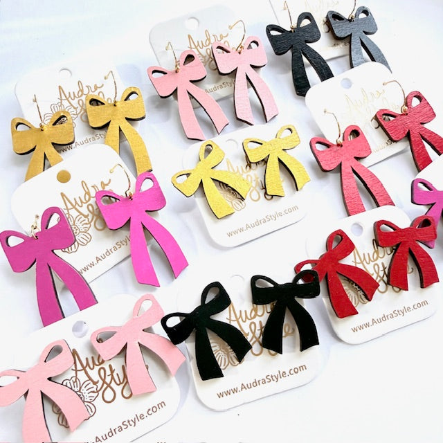 Bow Stud and Dangle Earrings