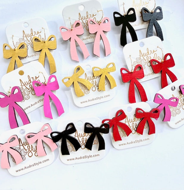 Bow Stud and Dangle Earrings