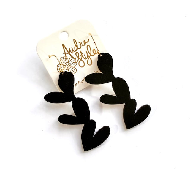 Triple Heart Dangle Earrings