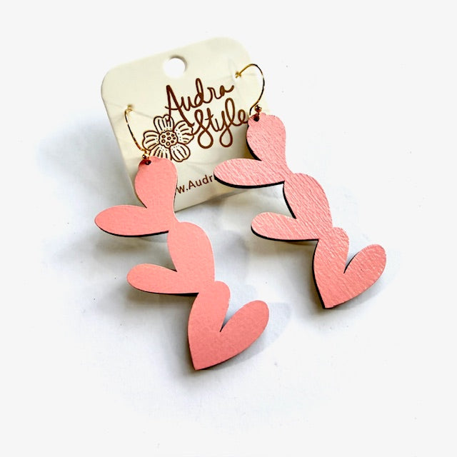 Triple Heart Dangle Earrings