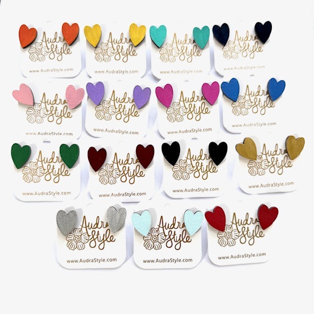 Mini Heart Stud - 16 Colors