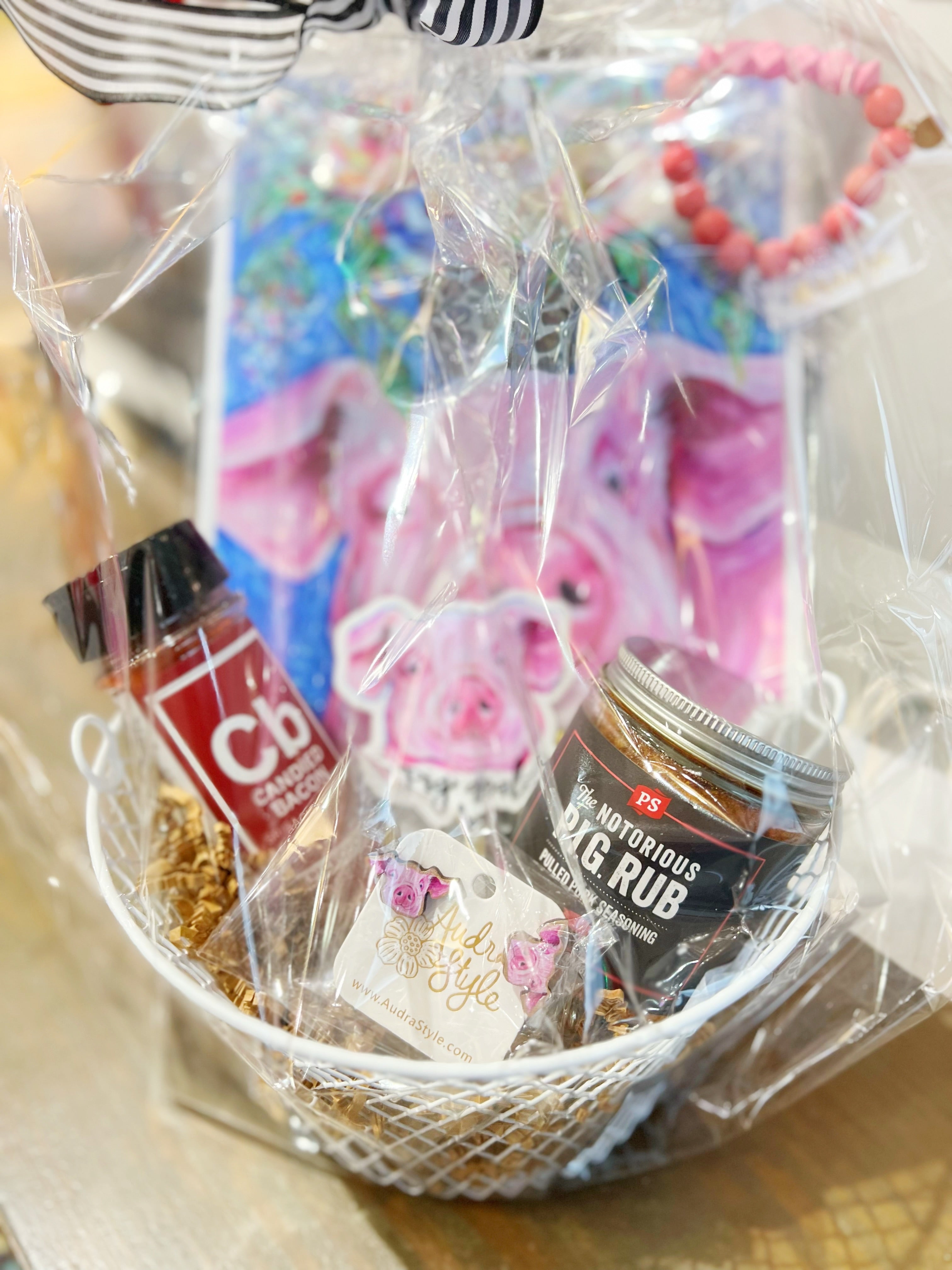 Pig Themed Gift Basket