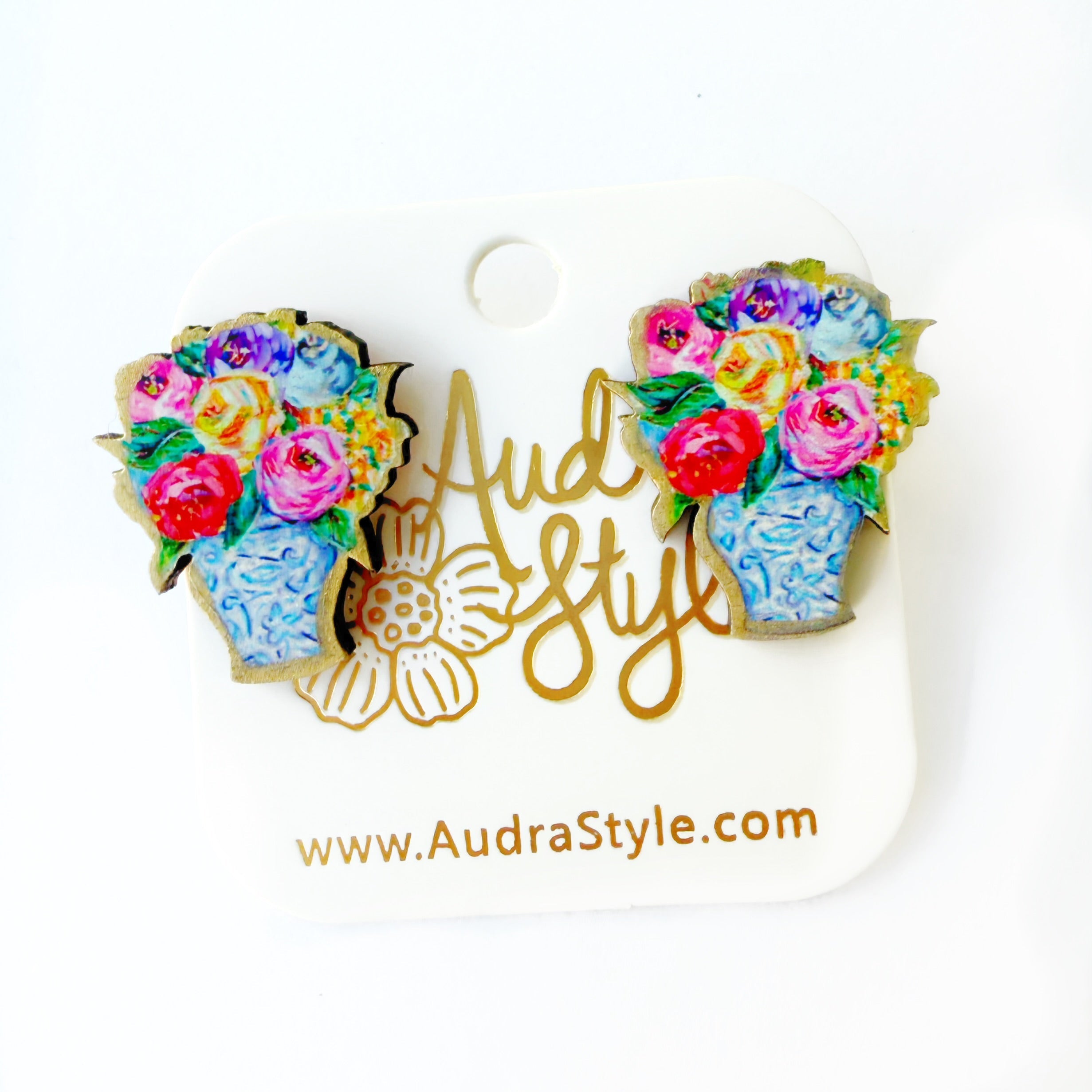 Floral Bouquet Stud - Colorful Spring Summer Earring