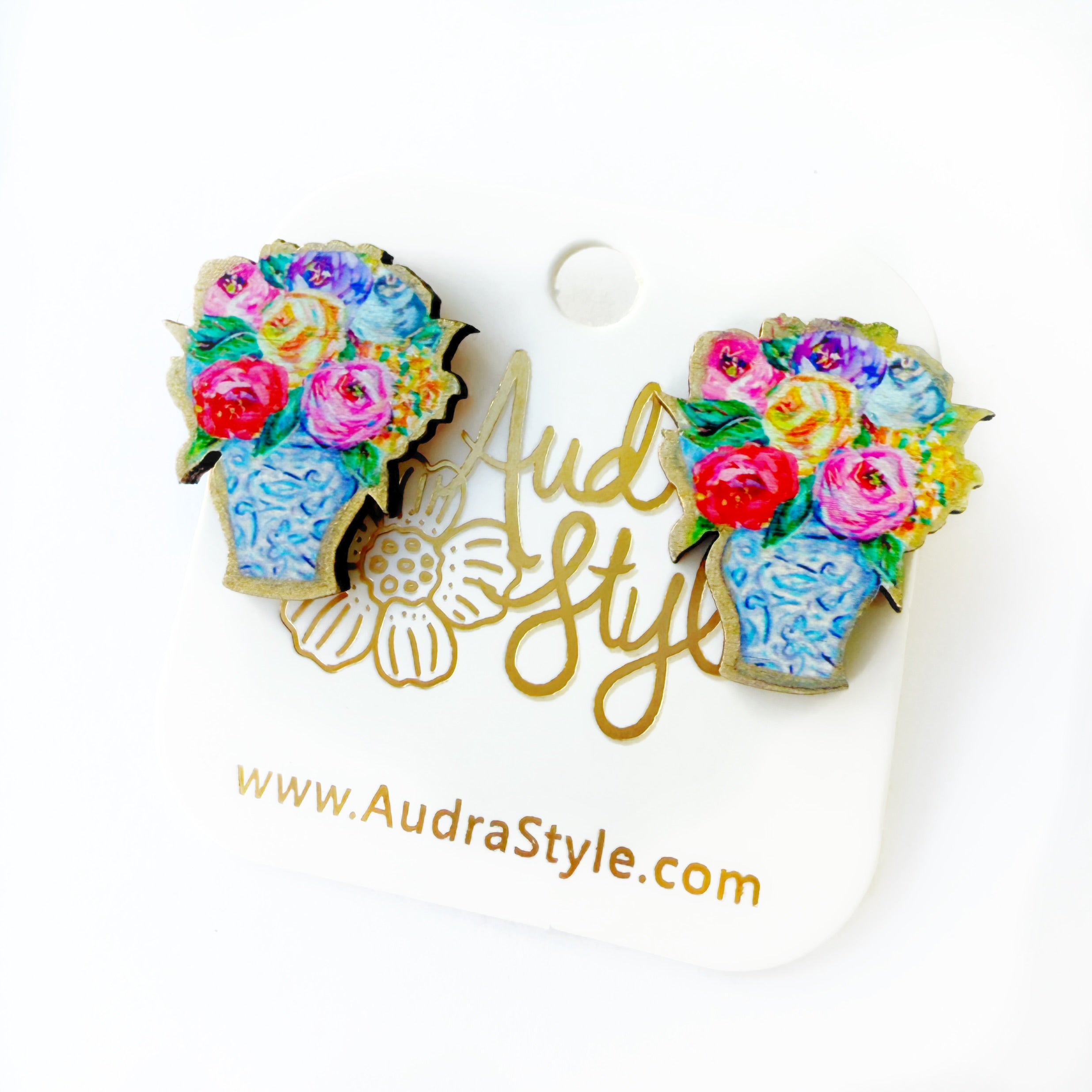 Floral Bouquet Stud - Colorful Spring Summer Earring