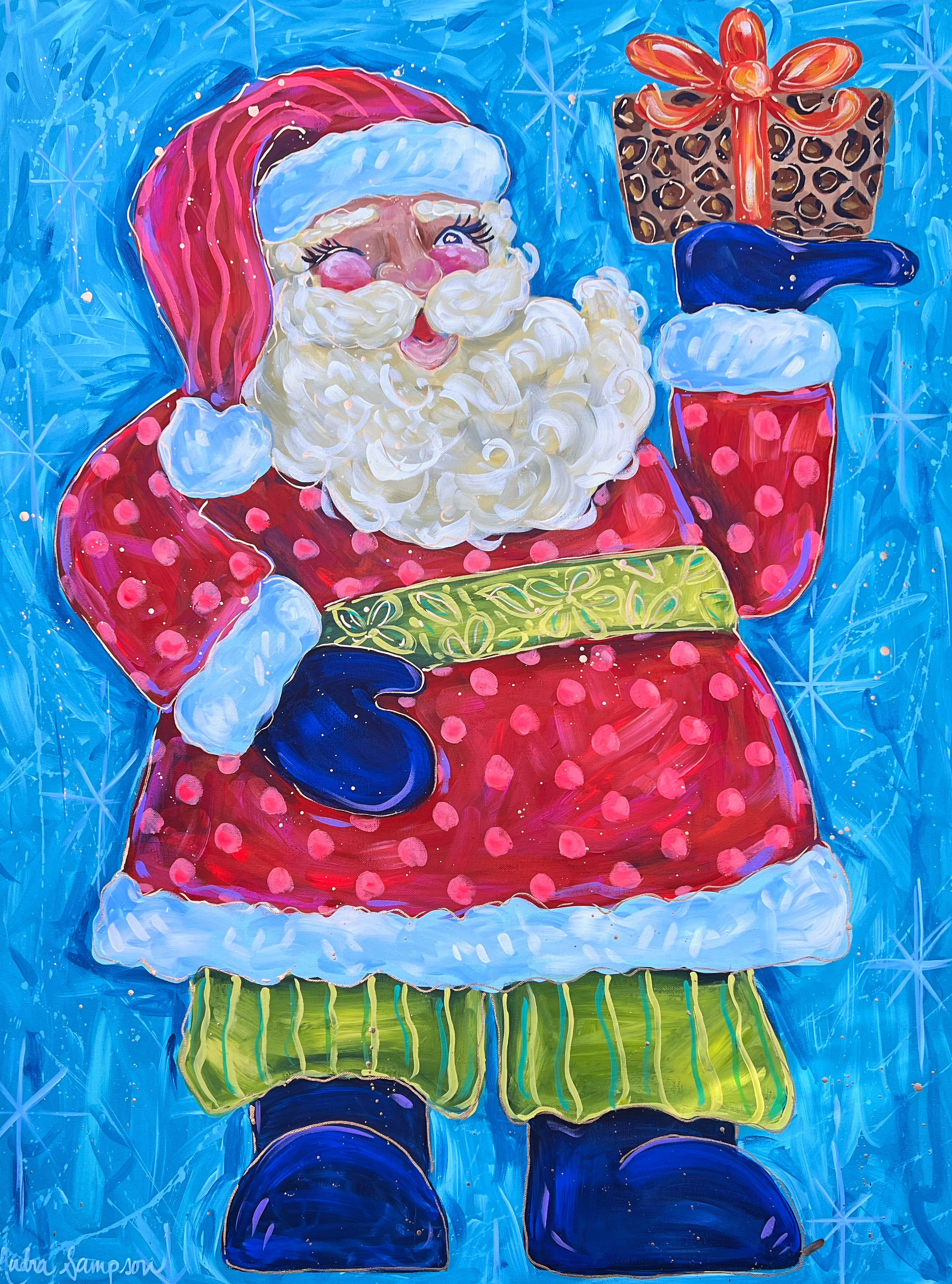 Santa Original Painting on 30"x40" Canvas