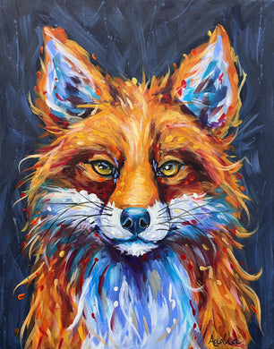 Fox 11x14 Original Painting on Canvas