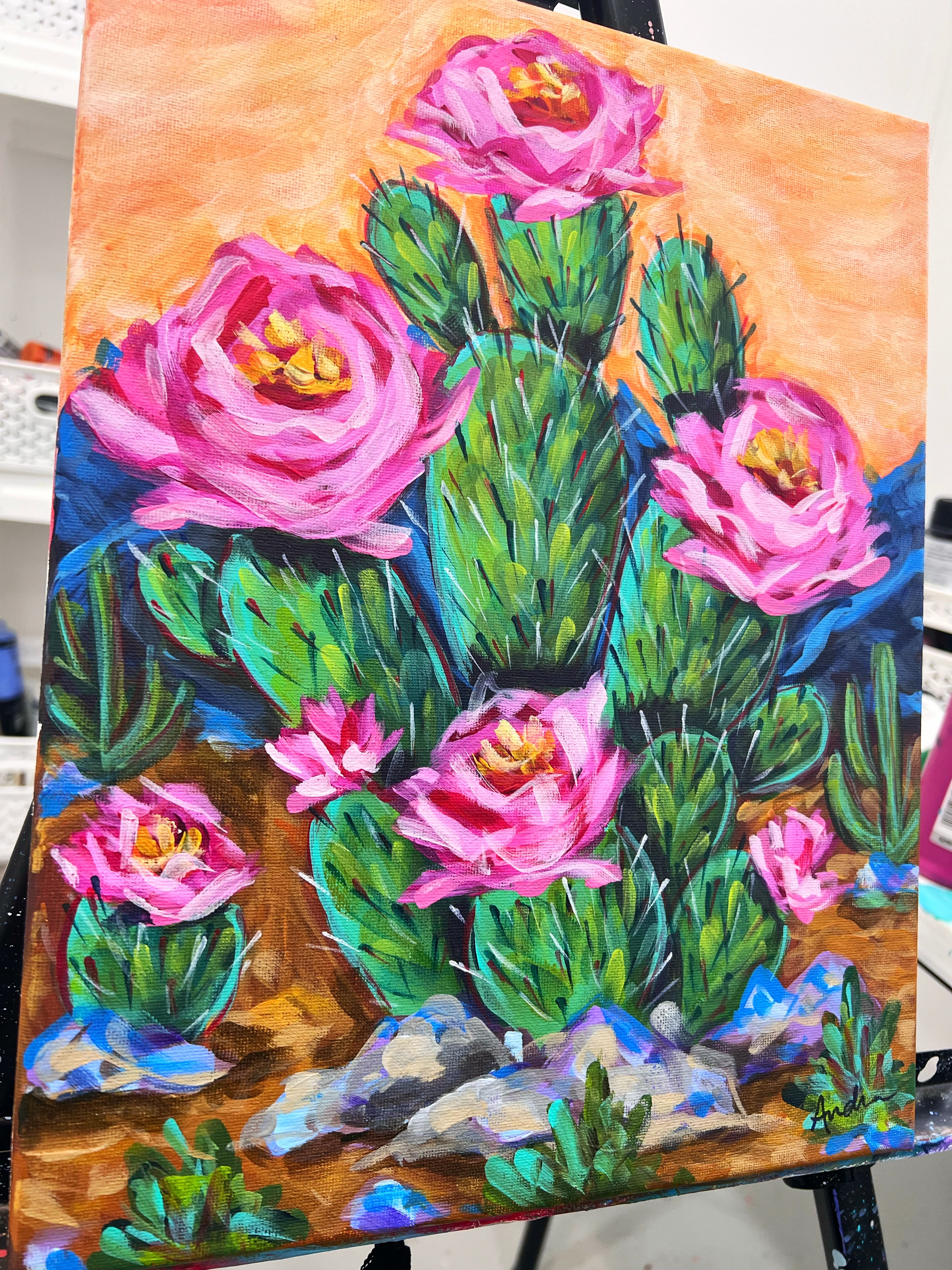 Cactus 11x14 Original Painting on Canvas