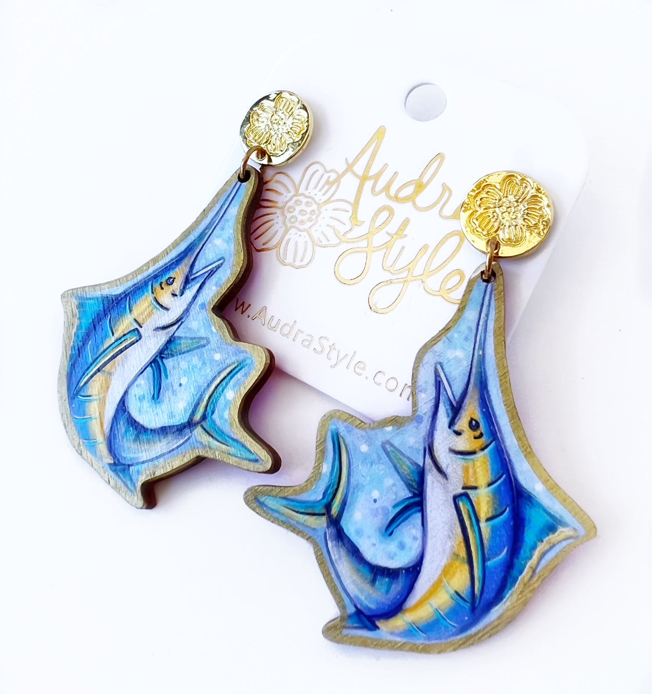 Marlin Dangle Earring Coastal Beach Spring Summer