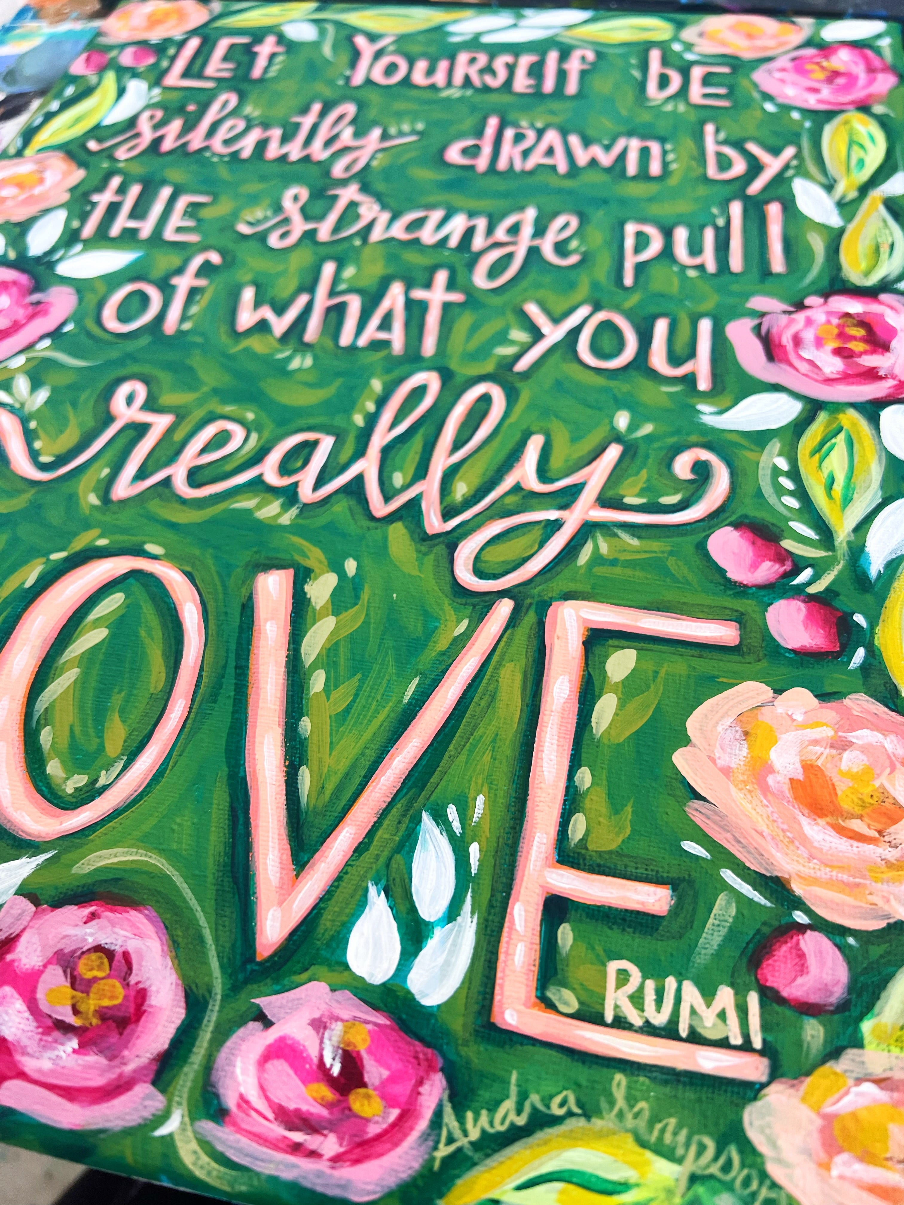 11x14" Original Quote Painting on Canvas - Rumi