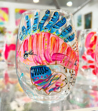 Load image into Gallery viewer, Tropical Fish Pink Stemless Wine Glass
