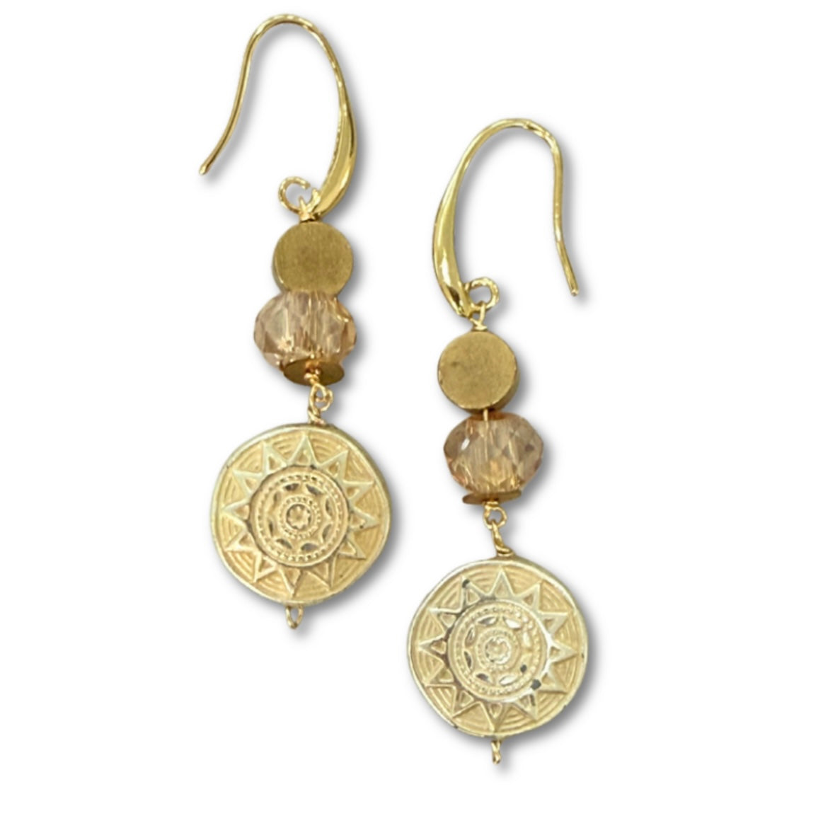 Beaded Dangle Earrings - Boho Drops Neutral