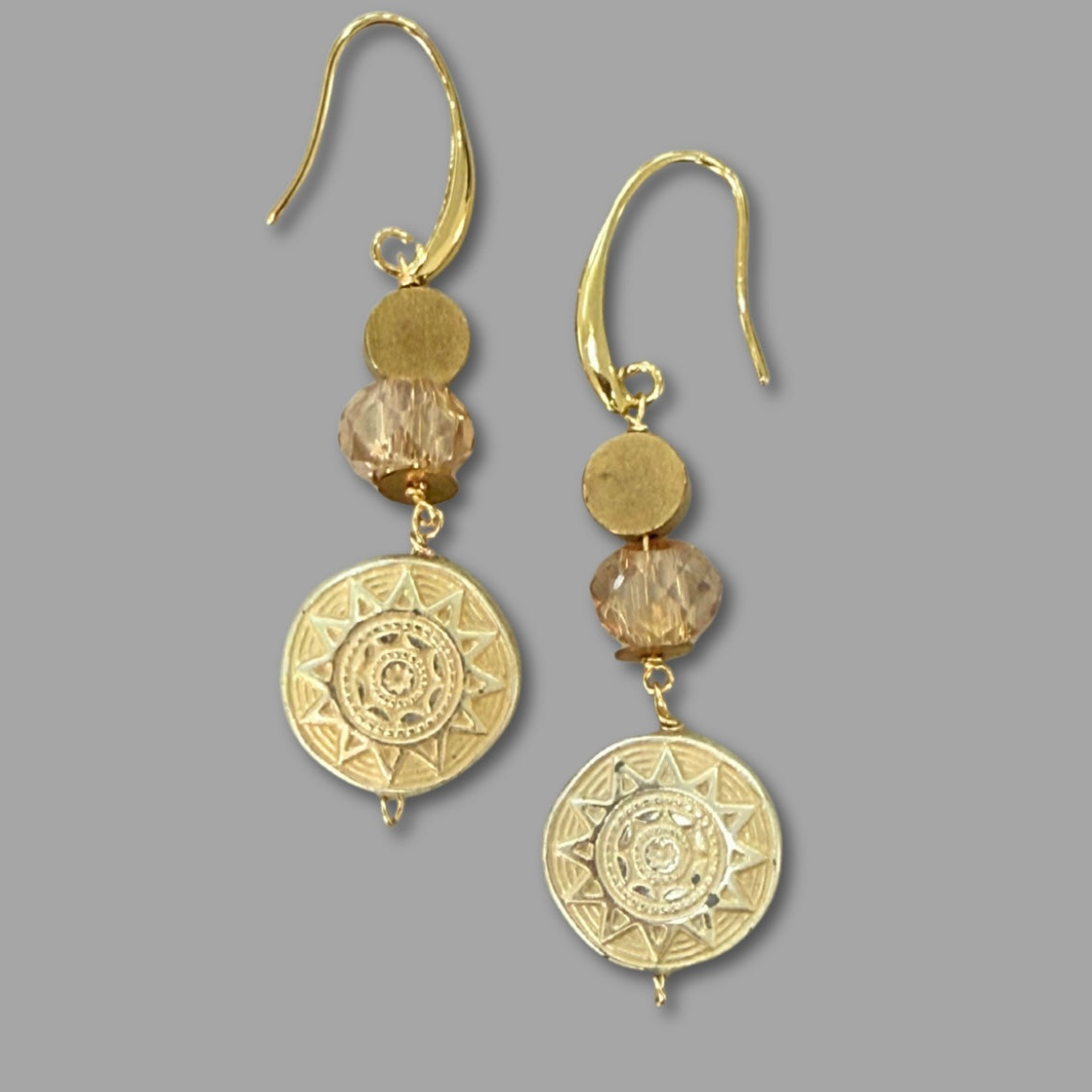 Beaded Dangle Earrings - Boho Drops Neutral